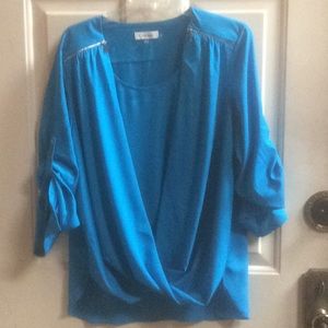 Calvin Klein teal career blouseSz L